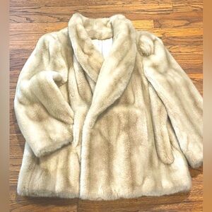 Gorgeous Vintage Tissavel Champagne Faux Fur Coat